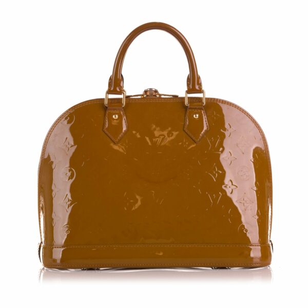 LV Alma PM Brown Monogram Vernis - Image 3