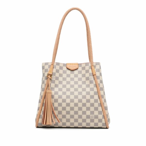 White LV Damier Azur Propriano Tote Bag - Image 9