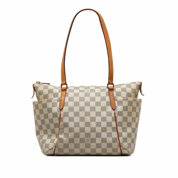 White LV Damier Azur Totally MM Tote Bag - Image 11