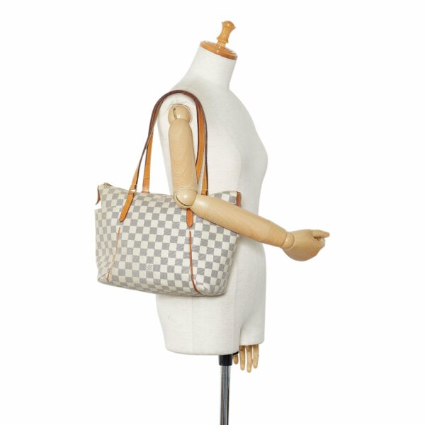 White LV Damier Azur Totally MM Tote Bag - Image 10