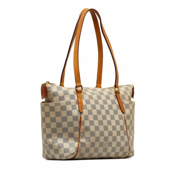 White LV Damier Azur Totally MM Tote Bag