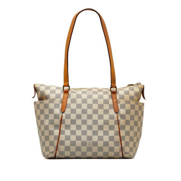 White LV Damier Azur Totally MM Tote Bag - Image 2