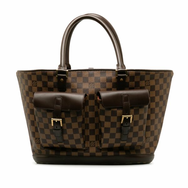 Brown LV Damier Ebene Manosque GM Tote Bag