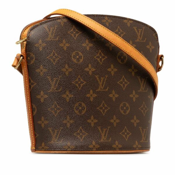 Brown LV Monogram Drouot Crossbody Bag - Image 2