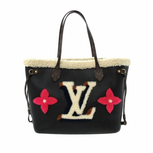 LV Neverfull Teddy MM Black Calfskin Sherling - Image 14