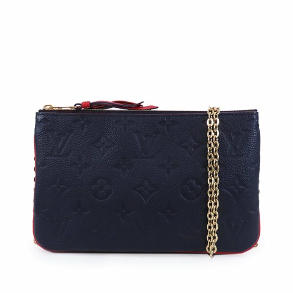 LV Double Zip Pochette Blue Red Monogram Empreinte - Image 12