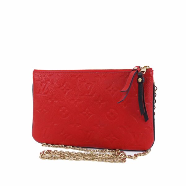 LV Double Zip Pochette Blue Red Monogram Empreinte