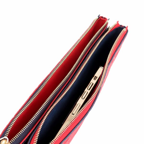 LV Double Zip Pochette Blue Red Monogram Empreinte - Image 3