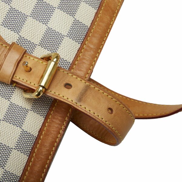 White LV Damier Azur Hampstead MM Tote Bag - Image 12