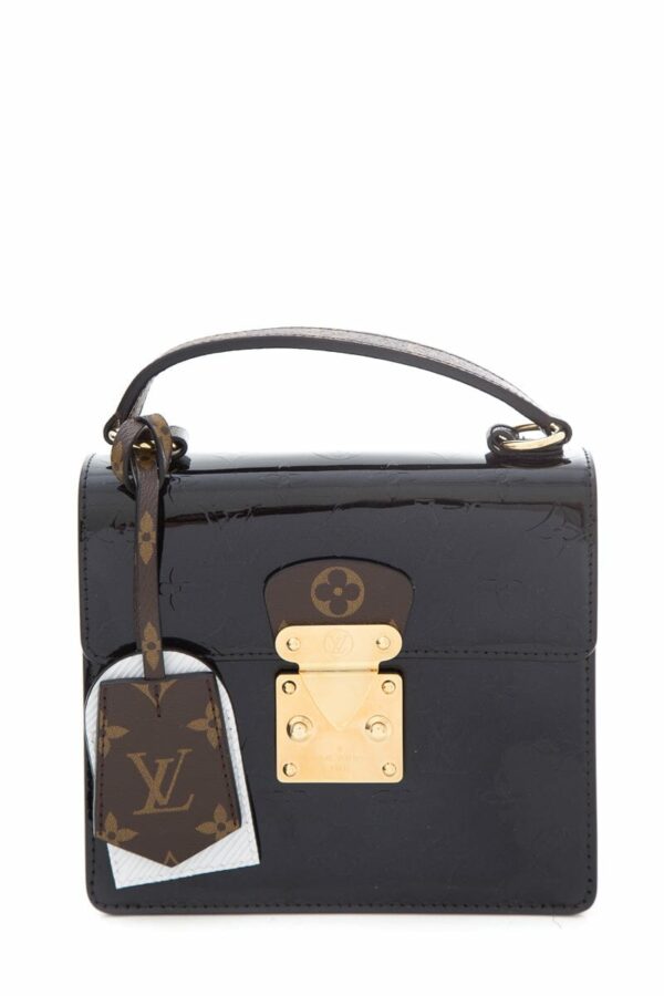 LV Black & White Patent Handbag - Image 7