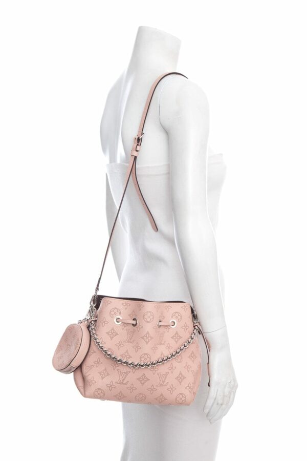 LV Pink Monogram Mahina Bella Bucket Handbag