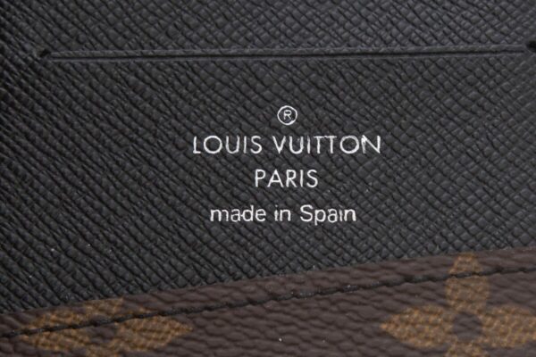 LV Brown & Black Monogram Canvas Mascassar Zippy Wallet - Image 5