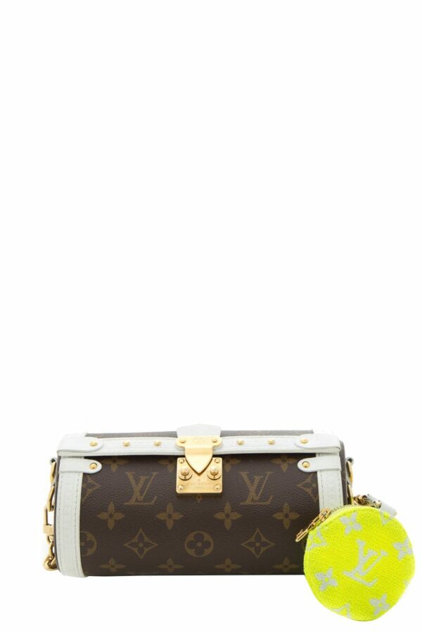 LV White & Brown Papillon Trunk Handbag - Image 6