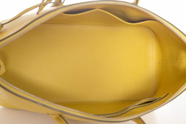 LV Maroquinerie Triangle Yellow Grained Leather Handbag - Image 8