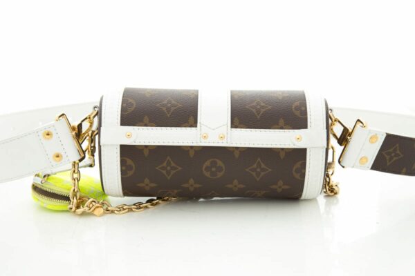 LV White & Brown Papillon Trunk Handbag - Image 3