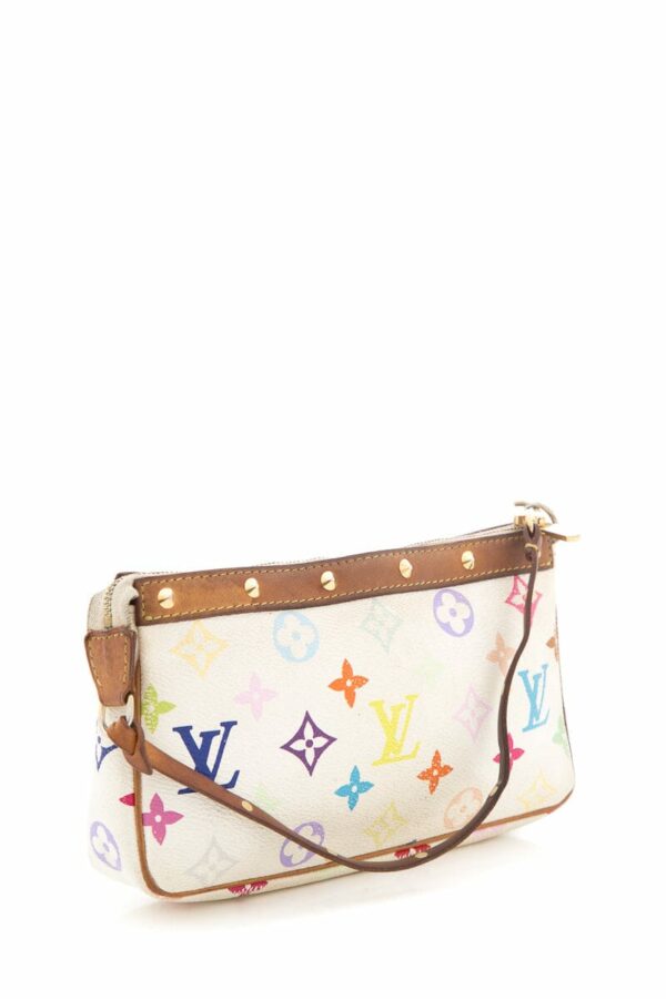 LV Multicolor Monogram White Pochette Handbag