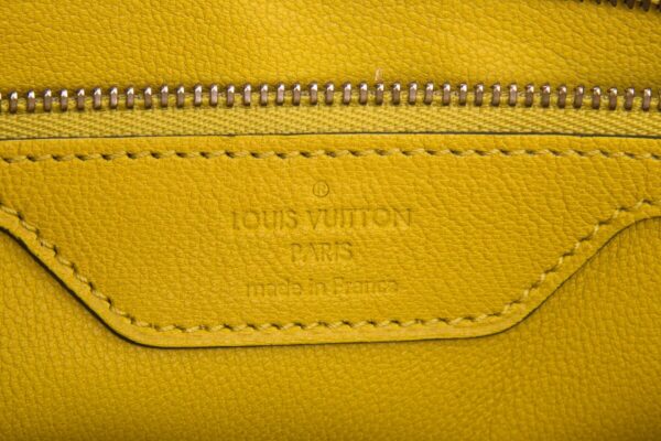 LV Maroquinerie Triangle Yellow Grained Leather Handbag - Image 9