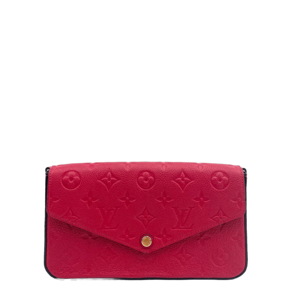 LV Monogram Empreinte Pochette Félicie -Red - Image 7