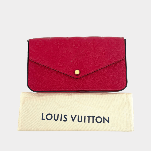 LV Monogram Empreinte Pochette Félicie -Red - Image 3