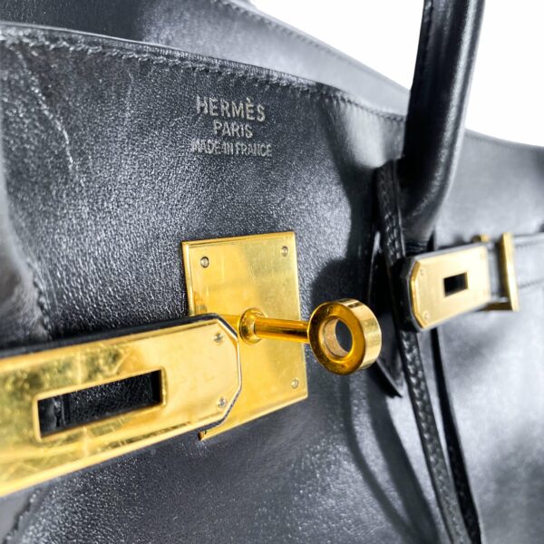 HM Vintage Black Birkin 35 Box Leather GHW - Image 5