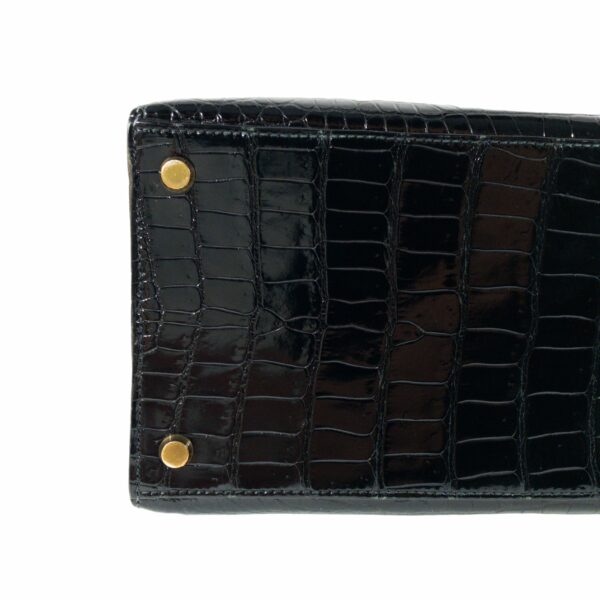 HM Vintage Crocodile Black Kelly 35cm GHW - Image 11