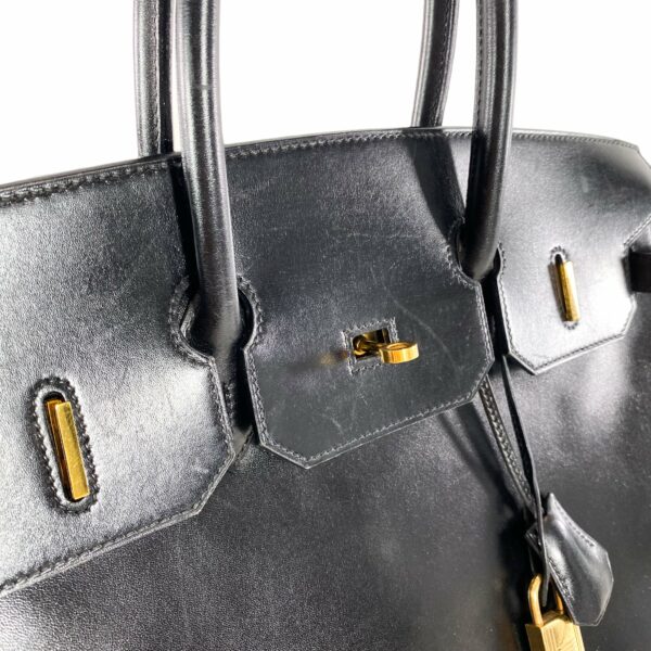 HM Vintage Black Birkin 35 Box Leather GHW - Image 11