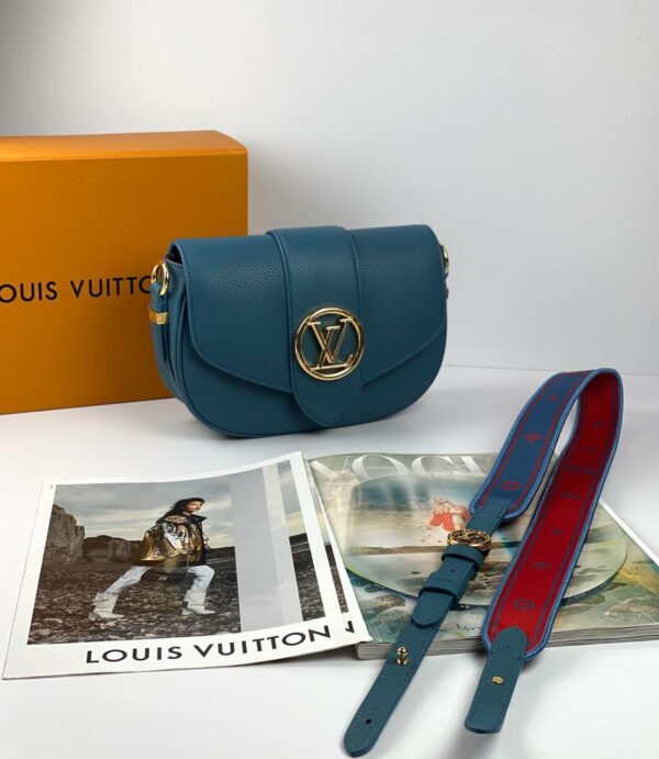 LV Bags PONT 9 SOFT PM blue - Image 10