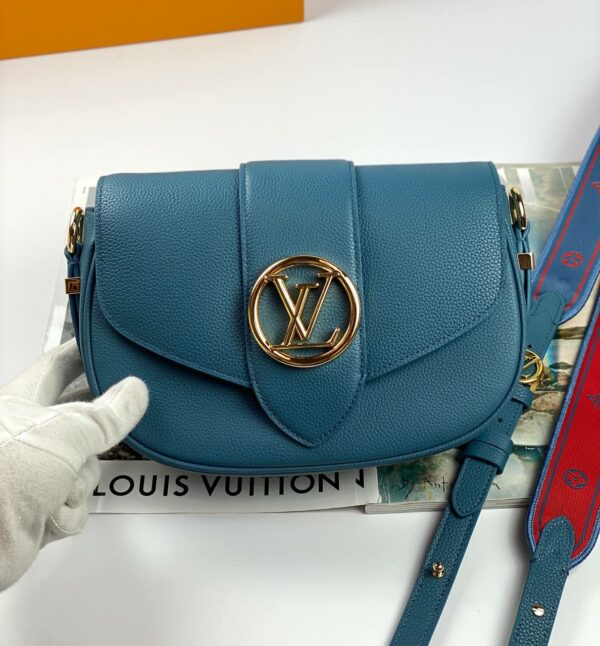 LV Bags PONT 9 SOFT PM blue - Image 4