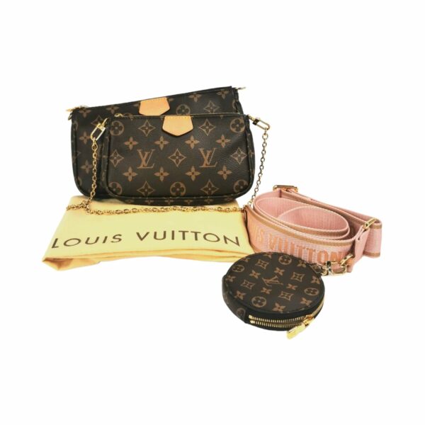 LV Multi-Pochette Accessoires Monogram Canvas Pink Strap - Image 17