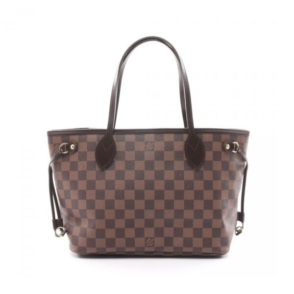 LV Damier Ebene Neverfull PM Tote Bag,Brown - Image 5