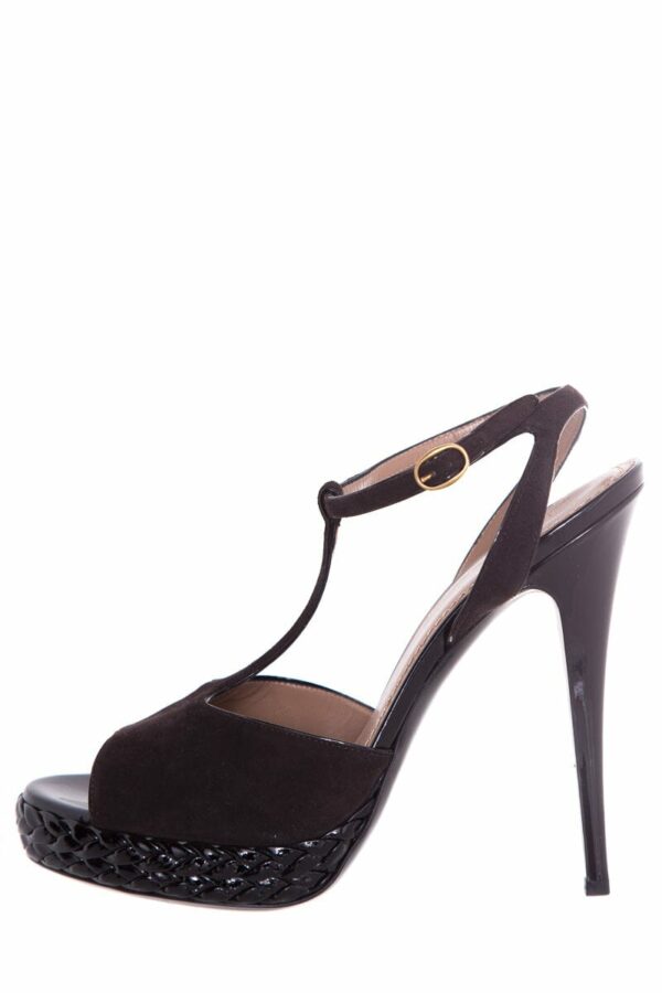 YSL Dark Brown Suede Platform Heels SZ 41 - Image 9