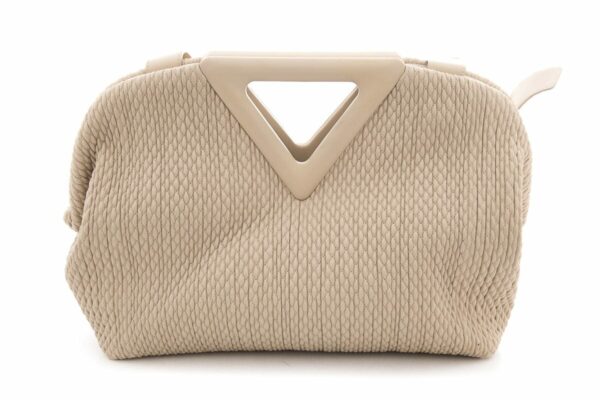 Bottega Veneta "The Point" Beige Rubberized Handbag - Image 4