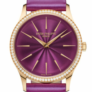 Patek Philippe Calatrava Embossed Pattern Lacquered Purple Dial Watch 4997/200R-001