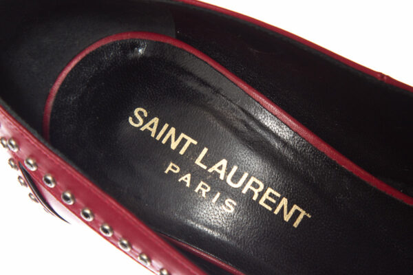 YSL Yves Saint Laurent Red Jeweled Lightning Heels SZ 36 - Image 7