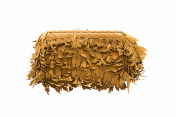 Bottega Veneta Mustard Leaf Effect Leather Clutch - Image 2