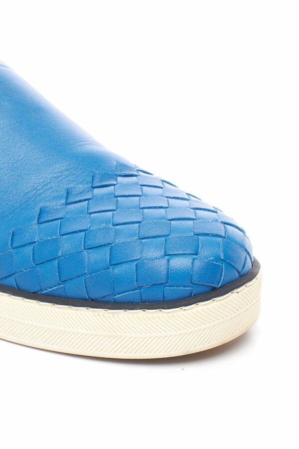 Bottega Veneta Blue Intrecciato Slip-On Sneakers 37.5 - Image 5