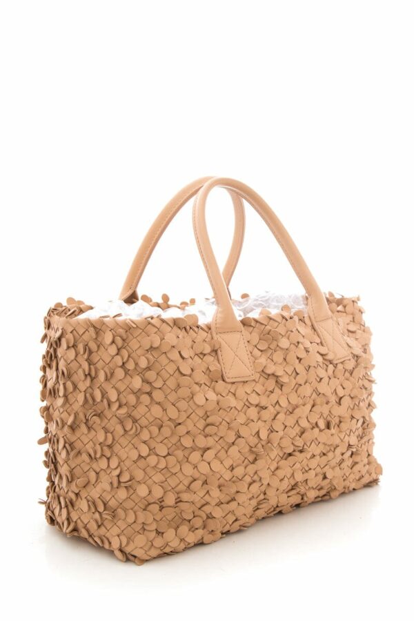 Bottega Veneta Limited Tan Poussin Paillettes Cabat Tote - Image 2