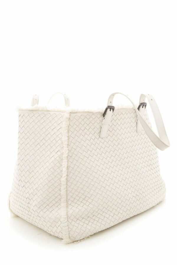 Bottega Veneta Large Fringe Off White Woven Tote - Image 2