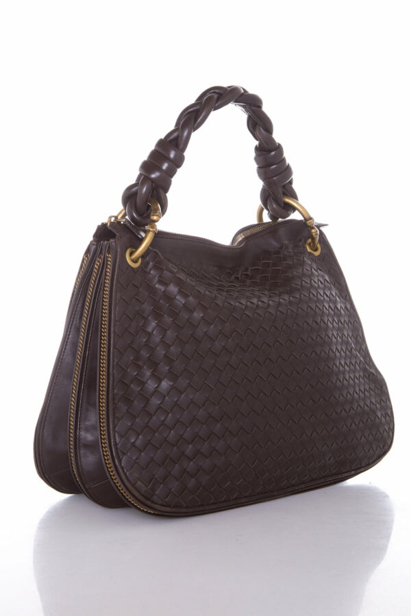 Bottega Veneta Brown Braided Triple Chain Hobo - Image 2