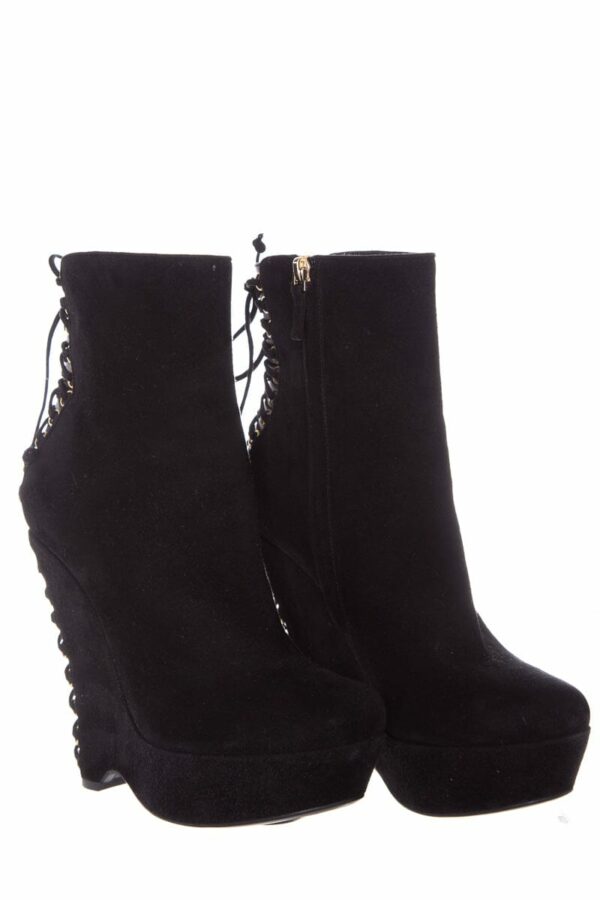 YSL Black Lace Back Detail Boots SZ 39 - Image 2