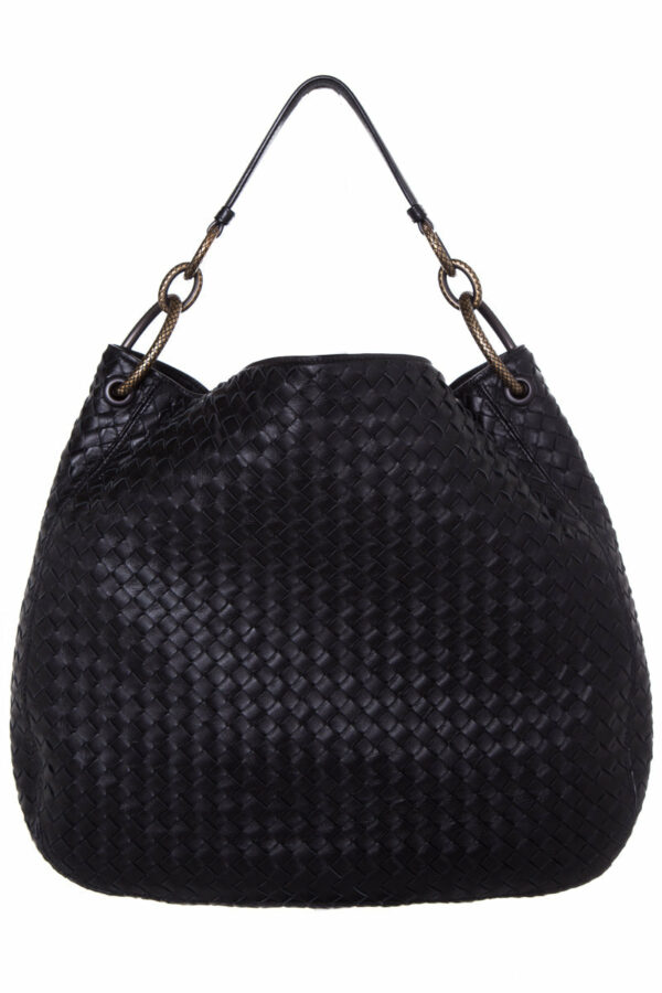 Bottega Veneta Black Large Intercciato Loop Hobo - Image 8