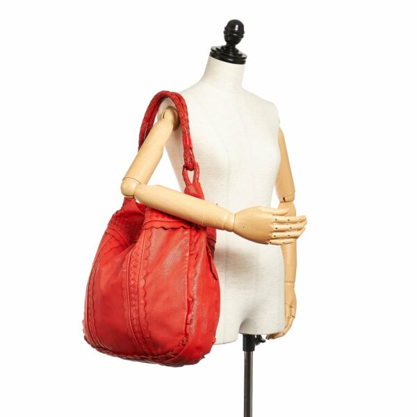 Red Bottega Veneta Intrecciato Leather Tote Bag - Image 9