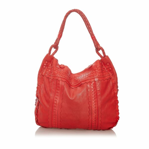 Red Bottega Veneta Intrecciato Leather Tote Bag - Image 2