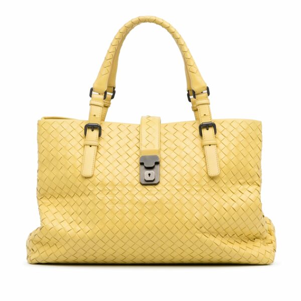 Yellow Bottega Veneta Medium Intrecciato Roma Tote Bag - Image 22