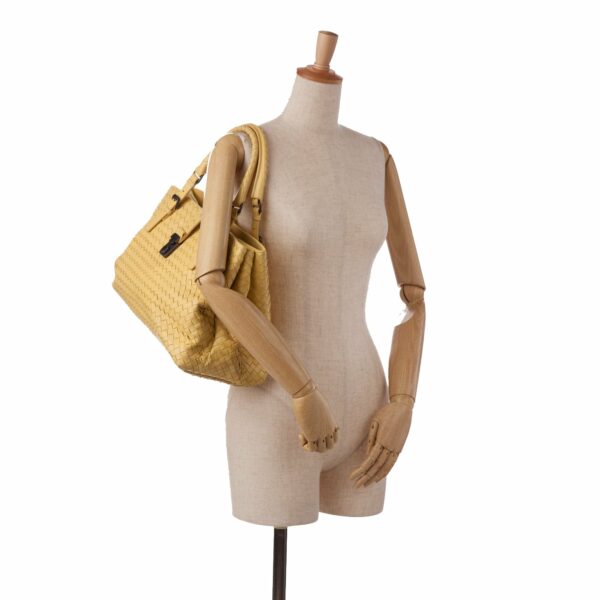 Yellow Bottega Veneta Medium Intrecciato Roma Tote Bag - Image 21