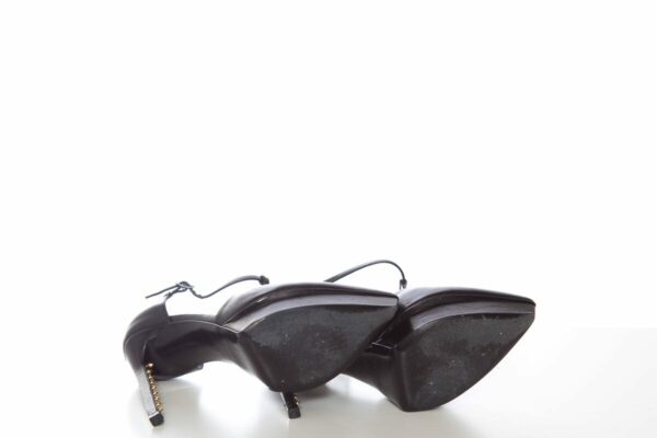 YSL Black T-Strap Studded Heels. SZ 36 - Image 6