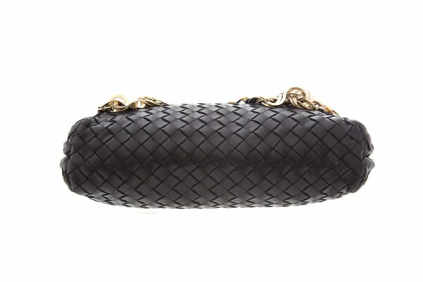 Bottega Veneta Black Chain Lambskin Woven Handbag - Image 3