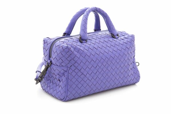 Bottega Veneta Purple Intrecciato Handle Bag W/ Adjustable Strap - Image 2