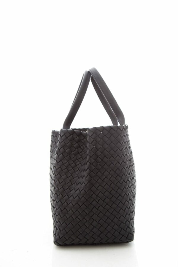 Bottega Veneta Black Cabat Intrecciato Leather Tote - Image 3