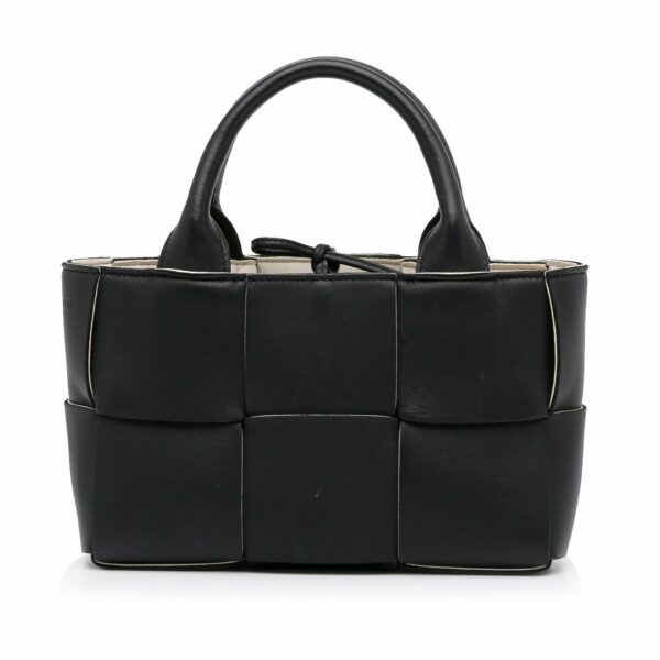 Black Bottega Veneta Mini Arco Tote Satchel - Image 9